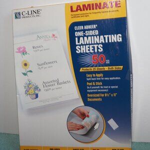 C-Line  Cleer Adheer Laminating Sheets, 9 x 12", Box of 66 One Sided Sheets